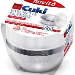 CUKI VASCHETTE ALLUMINIO CON COPERCHI (TS21) PER SUGHI - 10 PEZZI - LT 0,143