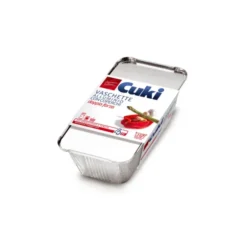 CUKI VASCHETTE ALLUMINIO CON COPERCHI (R62) PER 2 PORZIONI - 4 PEZZI - LT 0,9 (CM 21.7X11.2X5.4)