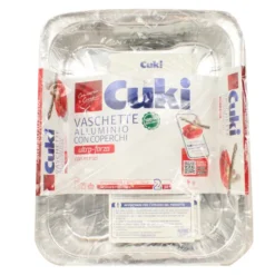 CUKI VASCHETTE ALLUMINIO CON COPERCHI (R98) PER 8 PORZIONI - 2 PEZZI - LT 3,0 (CM 31.9X25.9X5)