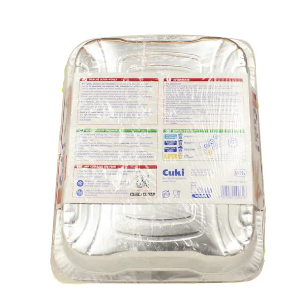 CUKI VASCHETTE ALLUMINIO CON COPERCHI (R98) PER 8 PORZIONI - 2 PEZZI - LT 3,0 (CM 31.9X25.9X5)