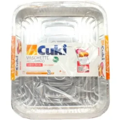 CUKI VASCHETTE ALLUMINIO (R74G) - PER 12 PORZIONI - 2 PEZZI - LT 5,0 (CM 39.6X33.5X5)