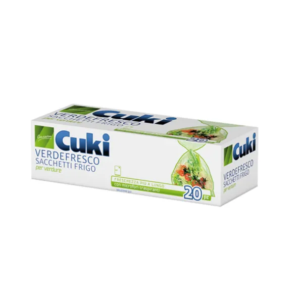 CUKI VERDEFRESCO SACCHETTI FRIGO PER VERDURE MICROFORATI - 20 SACCHETTI - CM 29X42