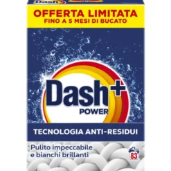 DASH POWER DETERSIVO POLVERE BUCATO LAVATRICE FUSTO 83 MISURINI