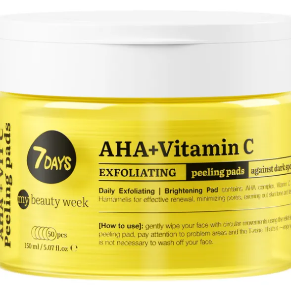 7 DAYS MY BEAUTY WEEK PEELING PADS ESFOLIANTI TONIFICANTI AHA+VITAMINA C 50 DISCHETTI VISO