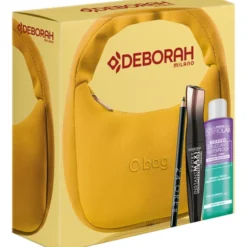 DEBORAH CONFEZIONE BORSA O'BAG COLOR SENAPE SIZE 20x20 + MASCARA 24ORE INSTANT EX.BLACK + MATITA OCCHI 24 ORE N.251 NERO + STRUCCANTE BIFASICO DERMOLAB 50 ML