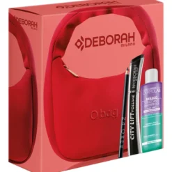 DEBORAH CONFEZIONE BORSA O'BAG COLORE ROSSO SIZE 20x20 + MASCARA VOLUME &LIFT NERO + MATITA OCCHI 24 ORE N.251 NERO + STRUCCANTE BIFASICO DERMOLAB 50 ML