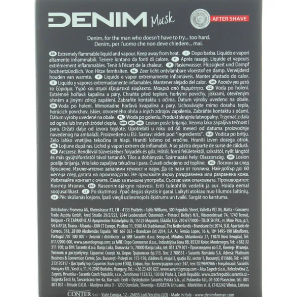 DENIM AFTER SHAVE 100 ML.MUSK DOPOBARBA