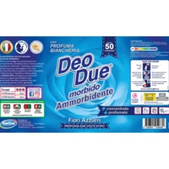 DEO DUE AMMORBIDENTE MORBIDO FIORI AZZURRI 1 LITRO PROFUMA BIANCHERIA FINO A 50 LAVAGGI