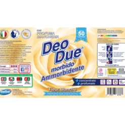 DEO DUE AMMORBIDENTE MORBIDO FLEUR BLANCHE 1 LITRO PROFUMA BIANCHERIA FINO A 50 LAVAGGI