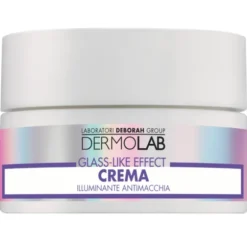 DERMOLAB VISO GLASS LIKE EFFECT STEP 3; CREMA ILLUMINANTE ANTIMACCHIA TEXTURE LEGGERA A RAPIDO ASSORBIMENTO PER PELLI SPENTE NON UNIFORMI; ETÀ 20, 30, 40; 50 ML