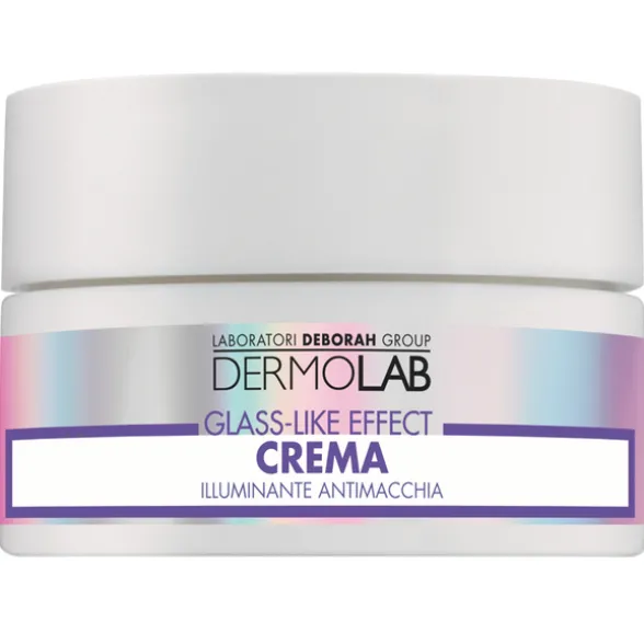 DERMOLAB VISO GLASS LIKE EFFECT STEP 3; CREMA ILLUMINANTE ANTIMACCHIA TEXTURE LEGGERA A RAPIDO ASSORBIMENTO PER PELLI SPENTE NON UNIFORMI; ETÀ 20, 30, 40; 50 ML