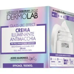 DERMOLAB VISO GLASS LIKE EFFECT STEP 3; CREMA ILLUMINANTE ANTIMACCHIA TEXTURE LEGGERA A RAPIDO ASSORBIMENTO PER PELLI SPENTE NON UNIFORMI; ETÀ 20, 30, 40; 50 ML