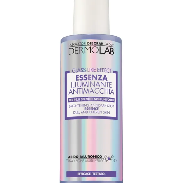 DERMOLAB VISO GLASS LIKE EFFECT STEP 1; TRATTAMENTO LIQUIDO LEGGERO E CONCENTRATO ILLUMINANTE ANTI MACCHIA PER PELLI SPENTE NON UNIFORMI; ETÀ 20, 30, 40; 150 ML
