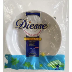 DIESSE 24 PIATTI FONDI REUSABLE DM 21,5 CM EXTRA FORTI RESISTENTI LAVABILI RICICLABILI USO LAVASTOVIGLIE