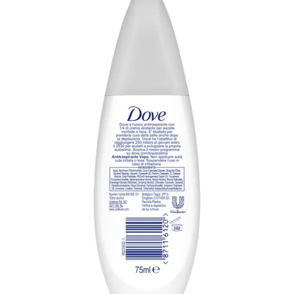 DOVE DEODORANTE INVISIBLE DRY WHITE FREESIA & VIOLET FLOWER SCENT 48H VAPO 75 ML