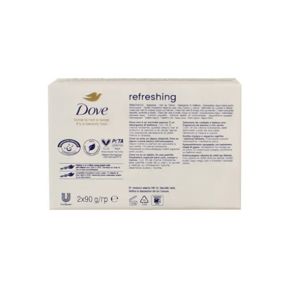 DOVE SAPONETTA CREMOSA REFRESHING 2 PEZZI X 90 GRAMMI