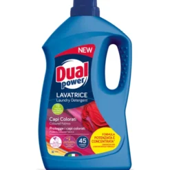 DUAL POWER DETERSIVO LAVATRICE LIQUIDO CAPI COLORATI 45 LAVAGGI 1,8 LITRI
