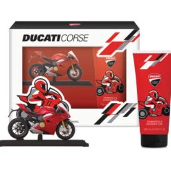 DUCATI CORSE KIDS COFANETTO SHOWER GEL TUBO 200 ML + MINIMOTO UFFICIALE BURAGO