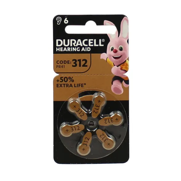 DURACELL BATTERIA PER APPARECCHI ACUSTICI 1,45 VOLT 6 PZ CODE 312 PR41