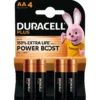 DURACELL PLUS 100 AA4 MN1500 BATTERIA STILO 1,5V ALKALINE BLISTER 4 PZ.