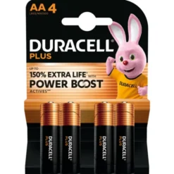 DURACELL PLUS 100 AA4 MN1500 BATTERIA STILO 1,5V ALKALINE BLISTER 4 PZ.