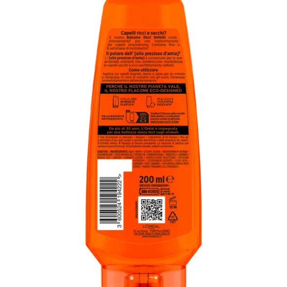 ELVIVE BALSAMO OLIO STRAORDINARIO D'AMLA RICCI DEFINITI CAPELLI RICCI, SECCHI 200 ML