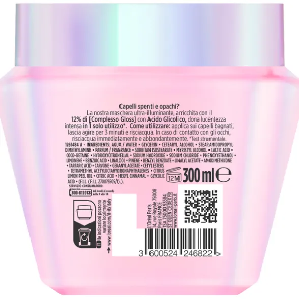 ELVIVE GLYCOLIC GLOSS MASCHERA ULTRA ILLUMINANTE 300 ML