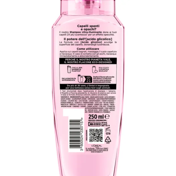 ELVIVE GLYCOLIC GLOSS SHAMPOO ULTRA ILLUMINANTE 250 ML