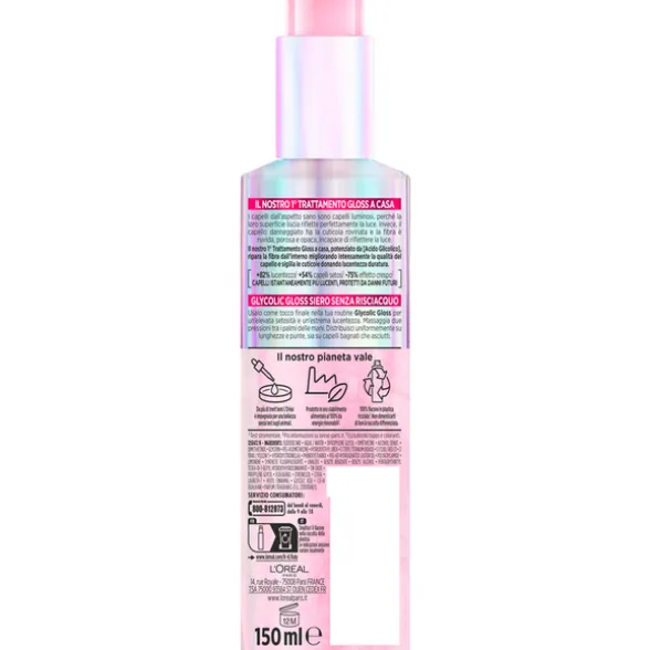 ELVIVE GLYCOLIC GLOSS SIERO SENZA RISCIACQUO CAPELLI SPENTI, POROSI 150 ML