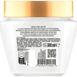 ELVIVE OLIO STRAORDINARIO MASCHERA COCCO NUTRIMENTO ULTRA LEGGERO CAPELLI FINI E SECCHI 300 ML