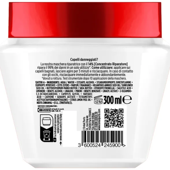 ELVIVE TOTAL REPAIR 5 MASCHERA RIPARATRICE CAPELLI DANNEGGIATI 300 ML