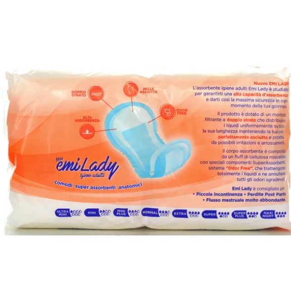 EMI ASSORBENTI LADY SUPER PLUS EXTRA LONG RIPIEGATO 14 PZ DISPOSITIVO MEDICO CE DI CLASSE 1