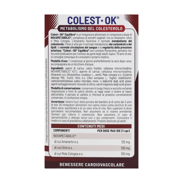 EQUILIBRA COLEST-OK 20 COMPRESSE INTEGRATORE ALIMENTARE
