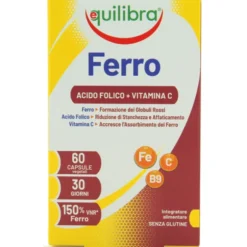 EQUILIBRA FERRO PIU' CON VITAMINA C E ACIDO FOLICO VEGICAPS 60 PERLE INTEGRATORE ALIMENTARE