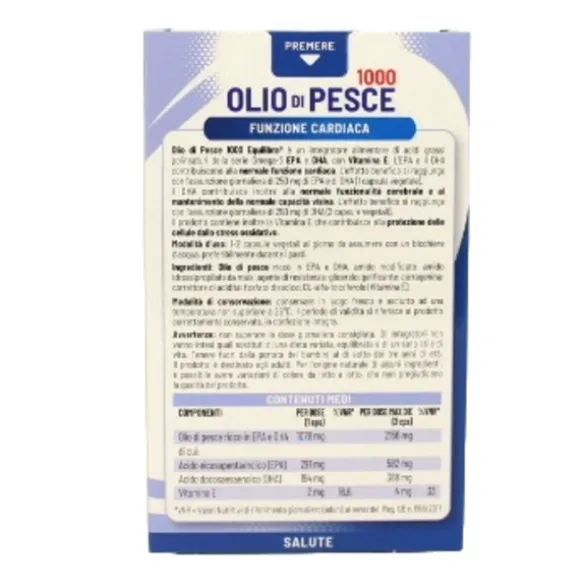 EQUILIBRA OLIO DI PESCE 1000 VEGICAPS 60 PERLE INTEGRATORE ALIMENTARE