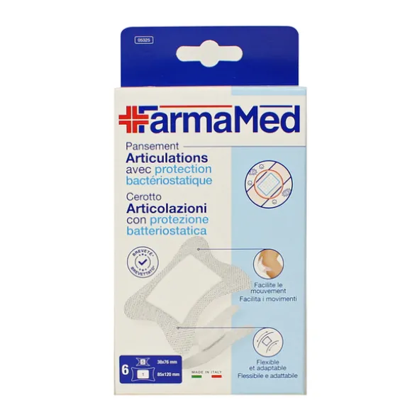 FARMAMED 6 CEROTTI ARTICOLAZIONI CON BATTERIOSTATICO 2 FORMATI MEDIUME EXTRALARGE