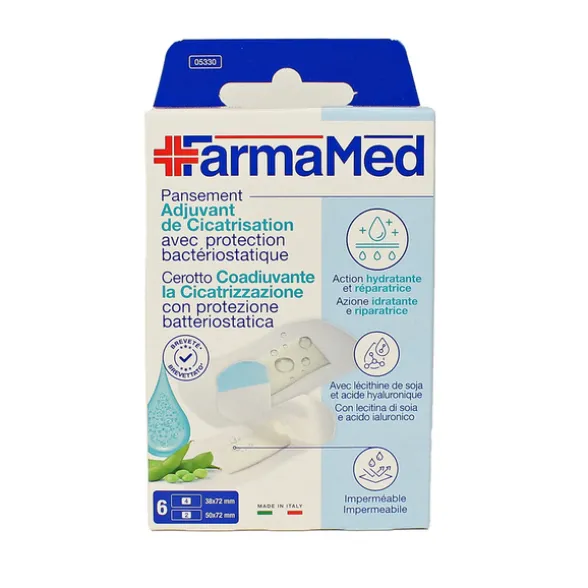 FARMAMED CEROTTO CICATRIZZANTE CON BATTERIOSTATICO 6 PZ 2 FORMATI EXTRALARGE
