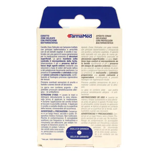 FARMAMED CEROTTO ZONE DELICATE CON BATTERIOSTATICO 12 PZ FORMATO MEDIUM E LARGE
