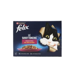 FELIX LE GHIOTTONERIE 10 BUSTE DA 85 GRAMMI 3 PLATESSA 3 TONNO 2 CONIGLIO 2 POLLO