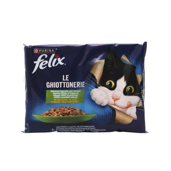 FELIX LE GHIOTTONERIE 4 BUSTE DA 85 GRAMMI 2 MANZOeCAROTE 2 POLLOePOMODORO
