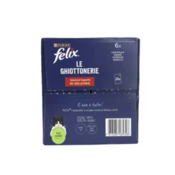 FELIX LE GHIOTTONERIE IN GELATINA 24 BUSTE DA 85 GRAMMI > 6 POLLO - 6 MANZO - 6 CONIGLIO - 6 AGNELLO