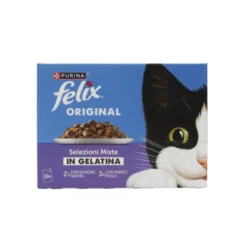FELIX ORIGINAL 10 BUSTE IN GELATINA DA 85 GR. 2 SALMONE 2 ANATRA 3 MANZO 3 POLLO