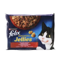 FELIX SENSATIONS JELLIES 4 BUSTE DA 85 GRAMMI 2 ANATRA 2 AGNELLO