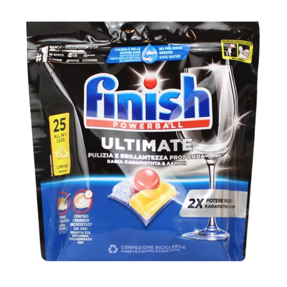 FINISH PASTIGLIE PER LAVASTOVIGLIE ULTIMATE ALL IN 1 25 TABS LIMONE