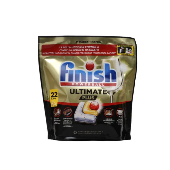 FINISH PASTIGLIE PER LAVASTOVIGLIE ULTIMATE PLUS ALL IN 1 22 TABS LIMONE