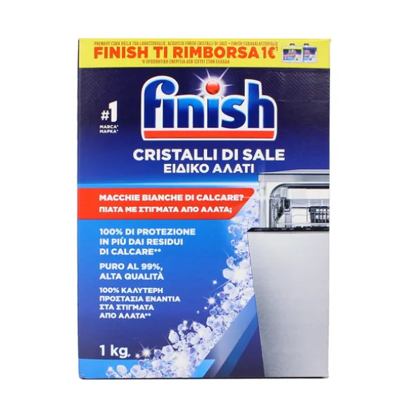 FINISH SALE PER LAVASTOVIGLIE FUNZIONE ANTICALCARE, MAGGIORI PRESTAZIONI KG.1