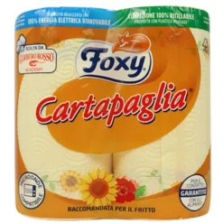 FOXY CARTA PAGLIA CARTA CUCINA 2 ROTOLI 2 VELI DECORATO