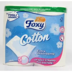 FOXY COTTON CARTA IGIENICA 4 ROTOLI 5 VELI *** KING SIZE