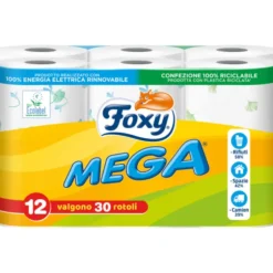 FOXY MEGA IGIENICA 12 ROTOLONI 2 VELI DECORATI