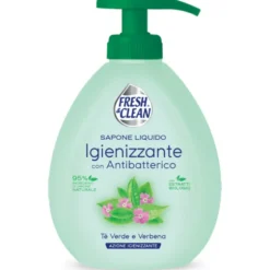FRESH & CLEAN SAPONE LIQUIDO IGIENIZZANTE CON ANTIBATTERICO TE' VERDE E VERBENA CON EROGATORE 300 ML
